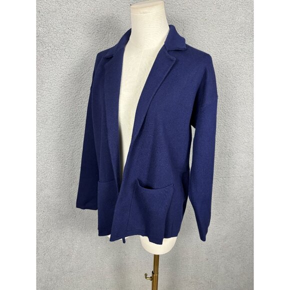 Ak Anne Klein Petite Open-Front Long-Sleeve Blazer Cardigan Size PS Blue NWT's - Picture 4 of 8